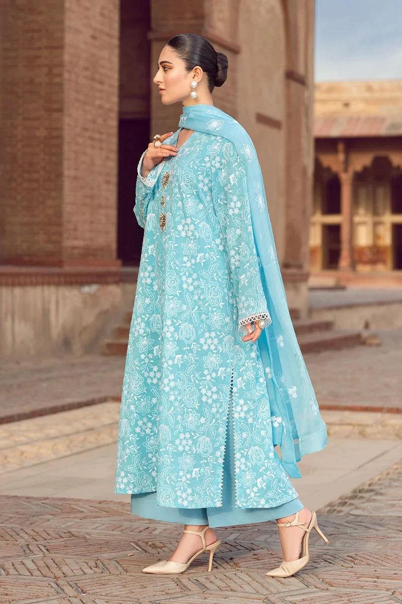 white christmas dresses Azure Chiffon Formal Dress With Chiffon Dupatta SK 70 – Areeba Trendz main image 1