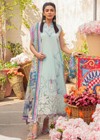 RT812-SUMMER MUSHQ 3PC EMBROIDERED LAWN SUIT WITH PRINTED SILK DUPATTA