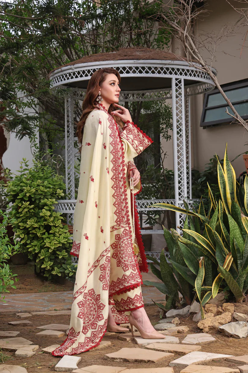 RT1256-Asim Jofa - Winter 3PC Dhanak Embroidered Suit
