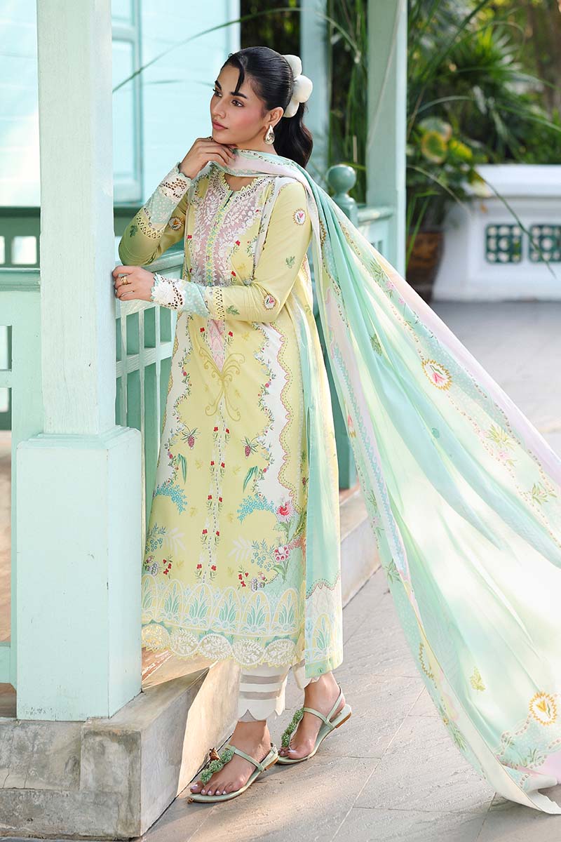 RT1338-Qalamkar - Summer 3PC Lawn Digital Print Dress
