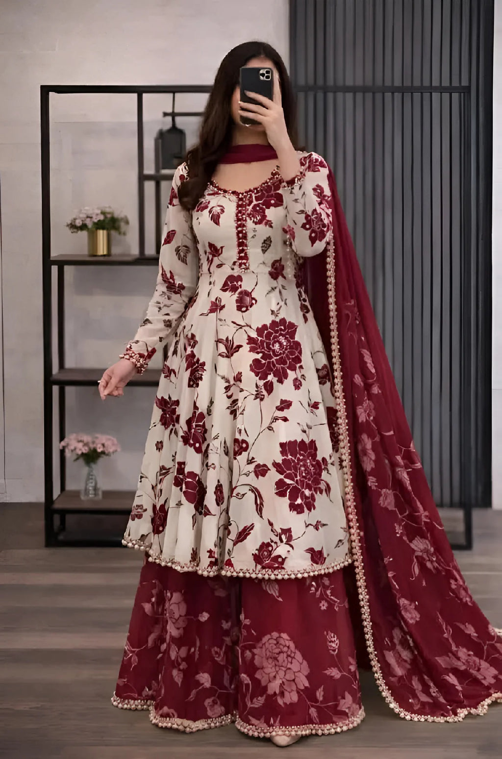 RT1350-RIWAJTANN - 3 piece Lawn frock style Printed suit
