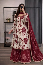 RT1350-RIWAJTANN - 3 piece Lawn frock style Printed suit