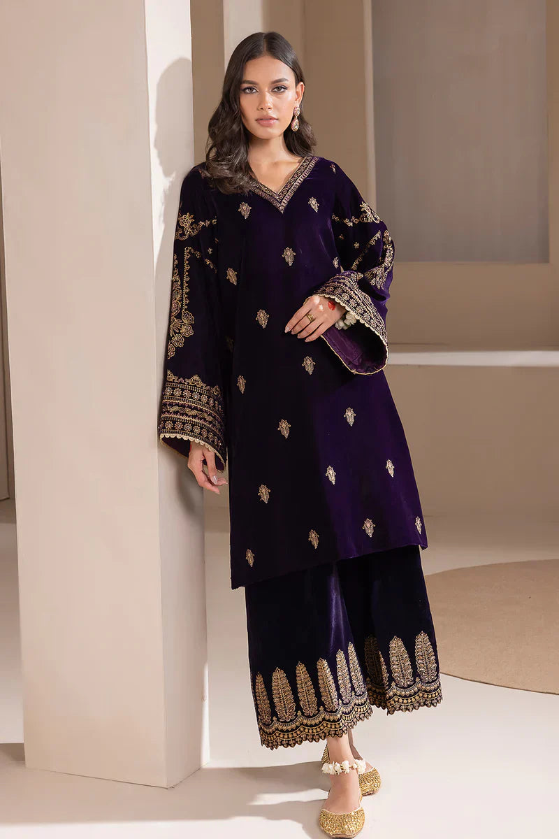 RT1201-Winter Baroque - Embroidered Velvet 3piece suit