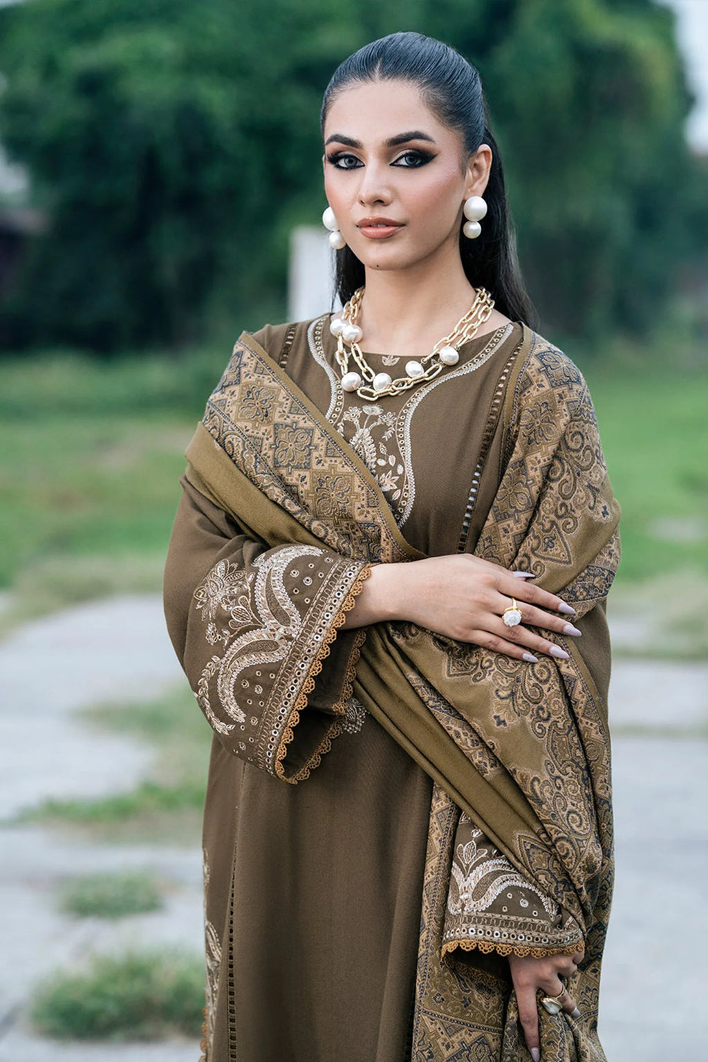 RT1273- Winter Jazmin 3PC Dhanak Embroidered Suit