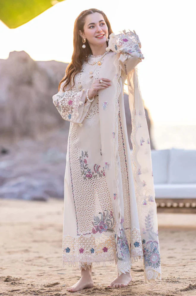 RT1310- Qalamkar 3 Piece Chickenkari Embroidered Lawn Suit