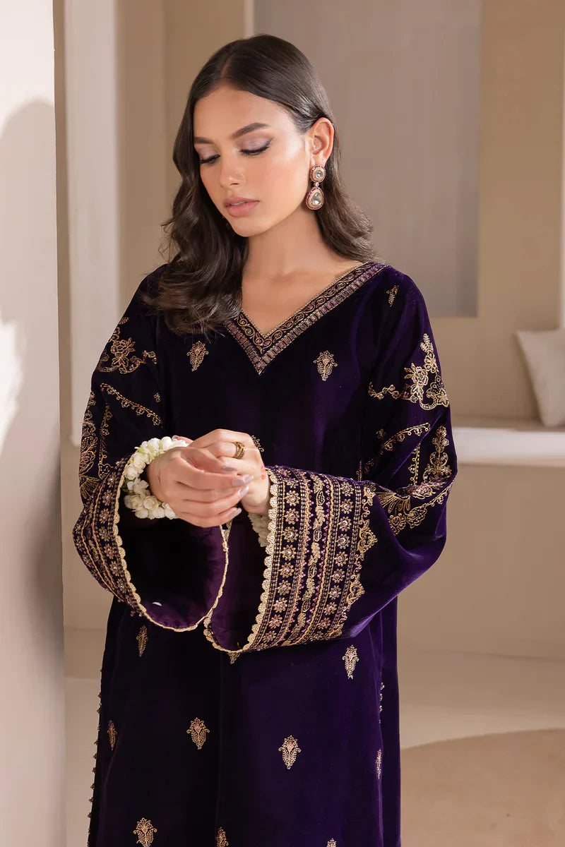 RT1201-Winter Baroque - Embroidered Velvet 3piece suit