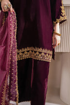 RT1214 - Baroque Winter  Embroidered Velvet 3piece suit