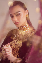 RT1214 - Baroque Winter  Embroidered Velvet 3piece suit