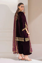 RT1214 - Baroque Winter  Embroidered Velvet 3piece suit
