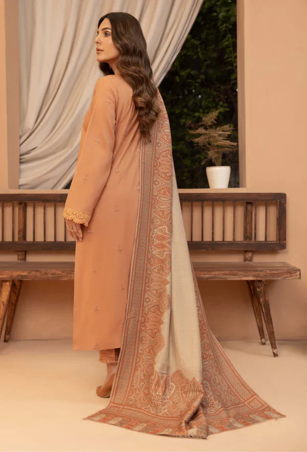RT1281-Bin ilyas - Winter 3PC Dhanak Embroidered Suit
