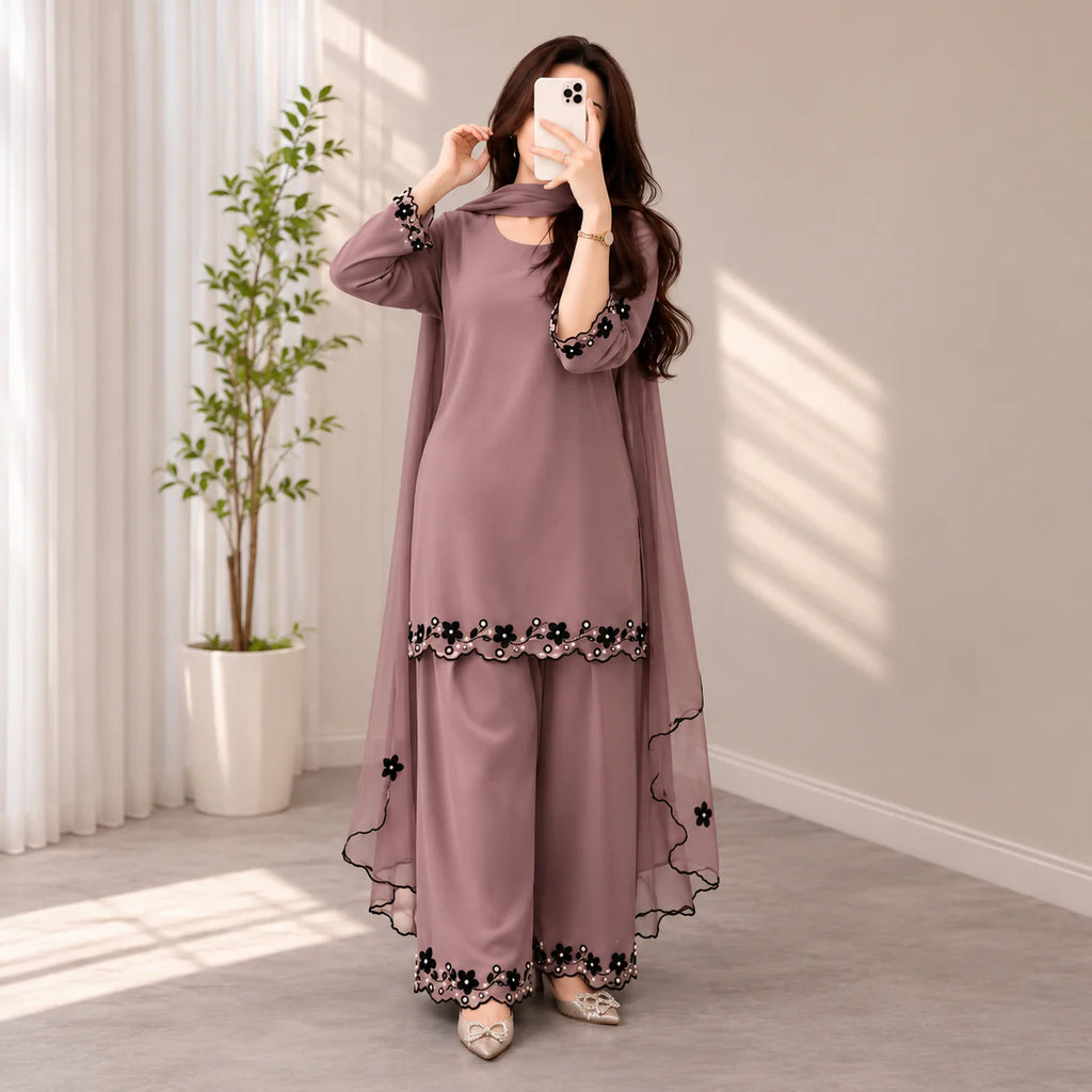 RT1357-Bunaai - Summer-3PC Lawn Embroidered Suit