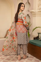 RT807-SUMMER 3Pc Digital Printed Lawn Shirt With Printed Lawn Trouser and Daimond Dupatta