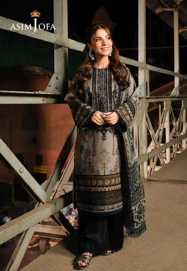 RT1264-Asim Jofa - Winter 3PC Karandi Digital Print Dress