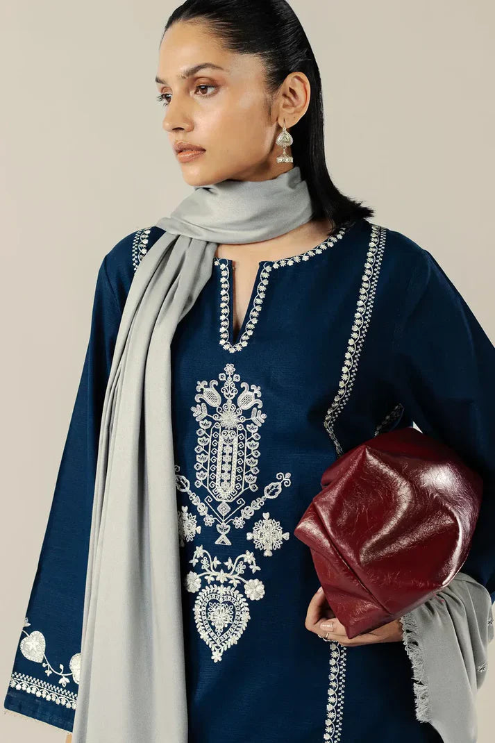 RT1282-Zara Shahjahan - Winter 3PC Dhanak Embroidered Suit