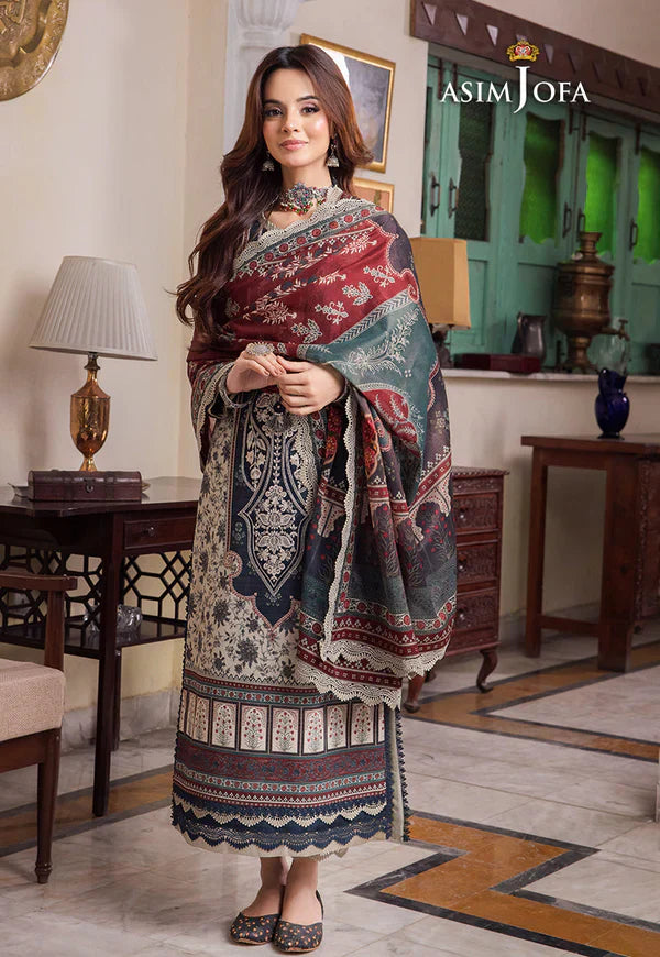 RT1331-Asim Jofa - Summer 3PC Lawn Digital Print Dress