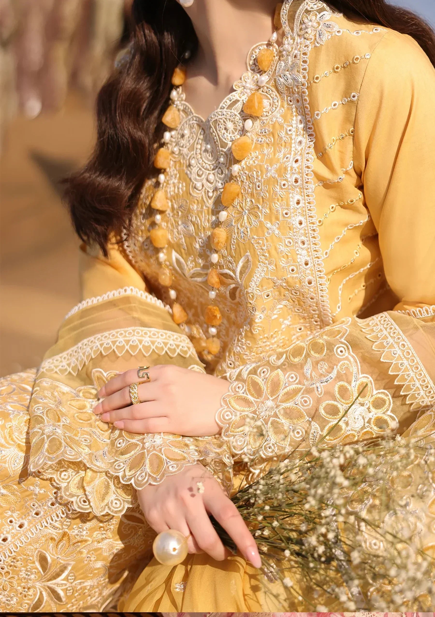 RT1308-Imrozia Serene - Summer 3PC Lawn Chikenkari Embroidered Shirt