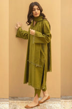 RT1031-Winter 3PC Dhannak Embroidered Suit with Dhanak Embroidered Shawll