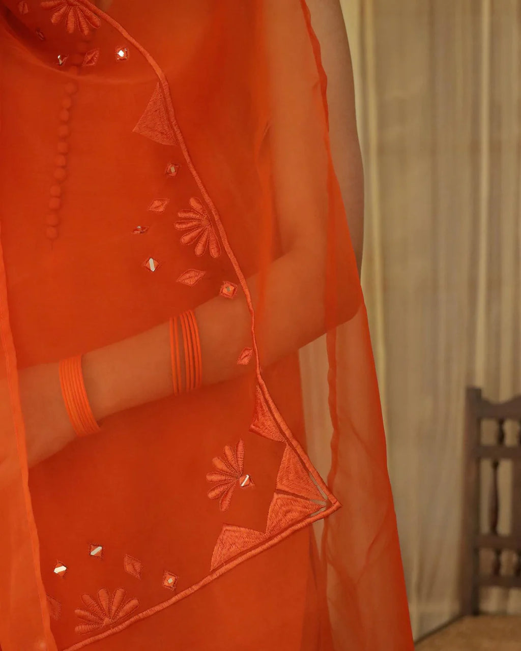 RT813-SUMMER 3PC Lawn Embroidered Shirt With Organza Embroidered Dupatta