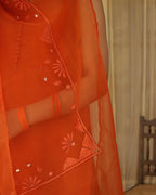 RT813-SUMMER 3PC Lawn Embroidered Shirt With Organza Embroidered Dupatta