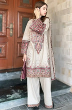RT1274-Maria .B. - Winter 3PC Dhanak Chickenkari Embroidered Suit