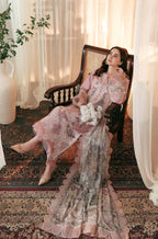 RT947- Summer Unstitched 3PCs Heavy Embroidered Lawn Dress With Digital Printed Chiffon Dupatta