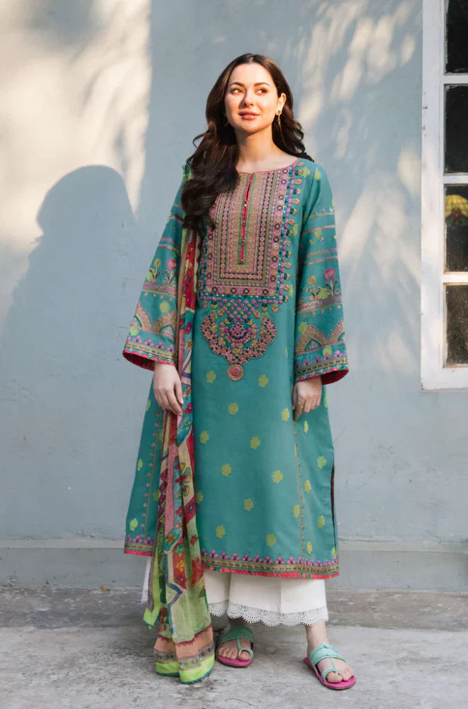 RT1301-Zara Shahjahan - 3PC Lawn Embroidered Suit