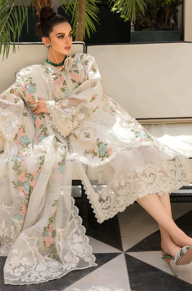 Crimson - 3PC Lawn Heavy Embroidered Sequence Work With Organza Embroidered Dupatta -RT506