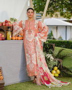 RT1323-Elaf - Summer 3PC Lawn Chikenkari Embroidered Shirt