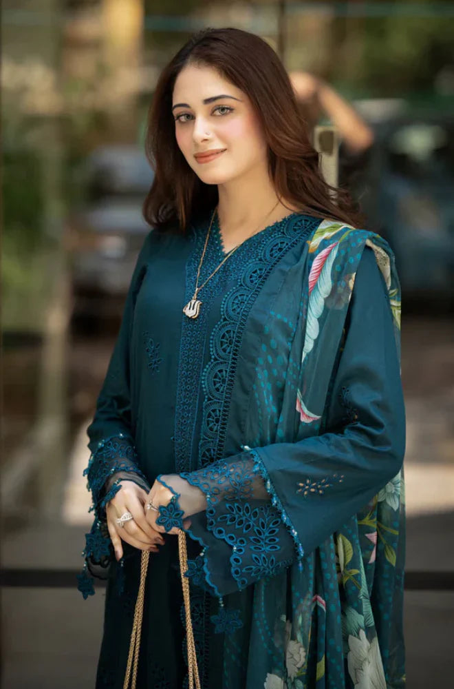 RT1348-Libass Summer 3PC Lawn Embroidered Suit