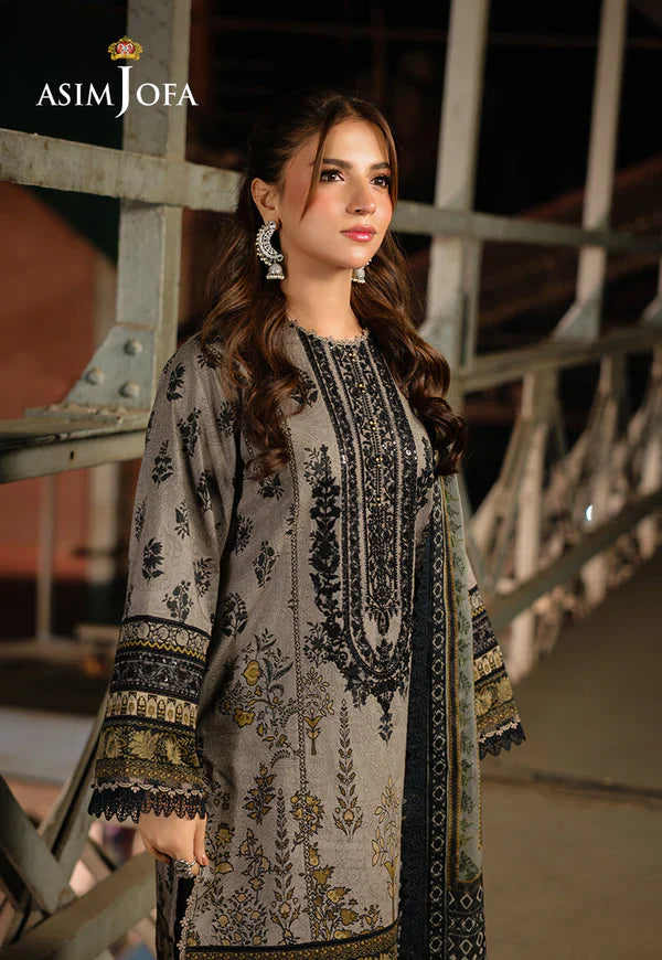 RT1264-Asim Jofa - Winter 3PC Karandi Digital Print Dress