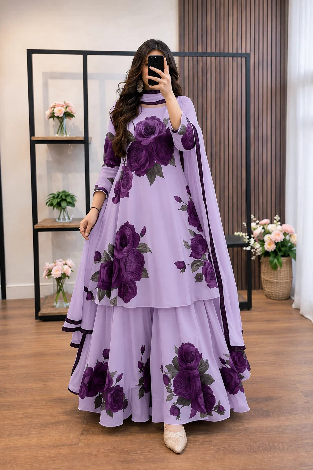 RiwajTann - 3 piece Lawn frock style Printed suit -RT1363
