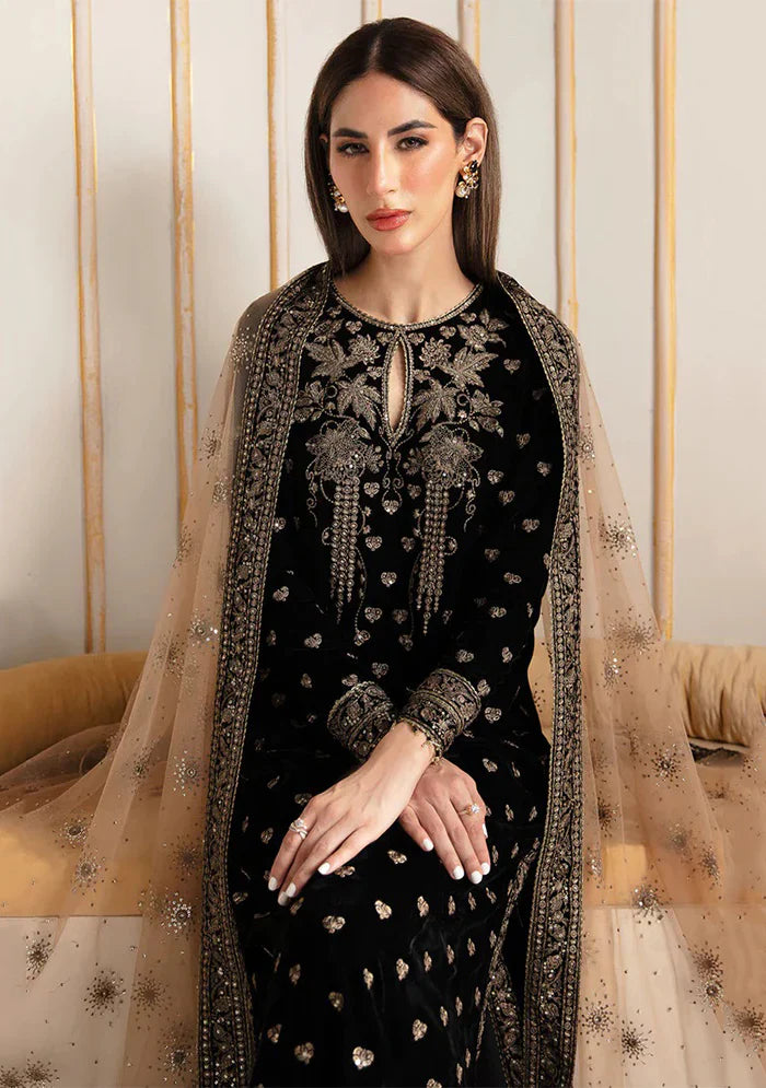 RT1206-Baroque Embroidered Velvet Winter 3piece suit