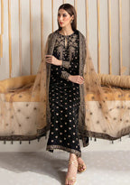 RT1206-Baroque Embroidered Velvet Winter 3piece suit