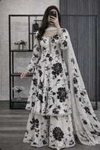 RT1352-RIWAJTann - 3 piece Lawn frock style Printed suit