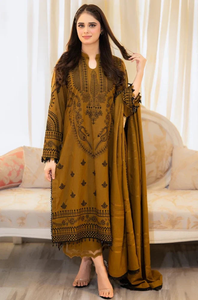 RT1216-Baroque -Winter 3PC Dhanak Embroidered Suit