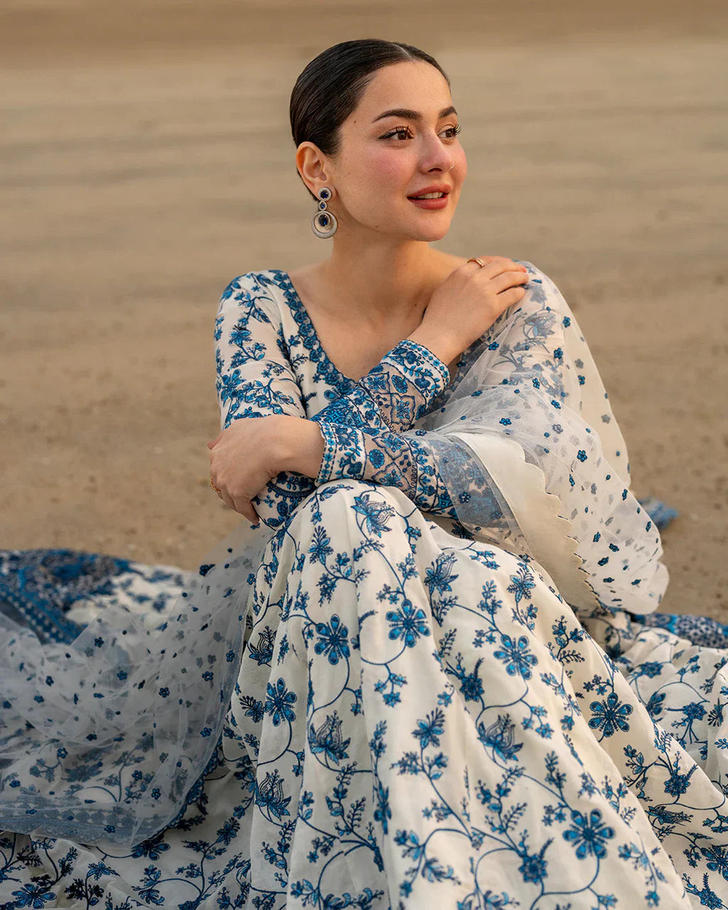 RT1346-FAIZA SAQLAIN - Summer 3PC Lawn Printed Lawn Silk