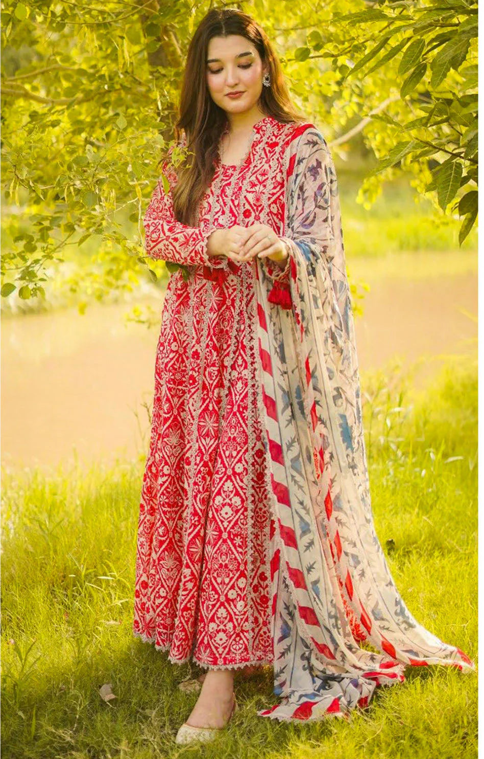 RT1332-Aneelas - Summer 3PC Lawn Digital Print Dress