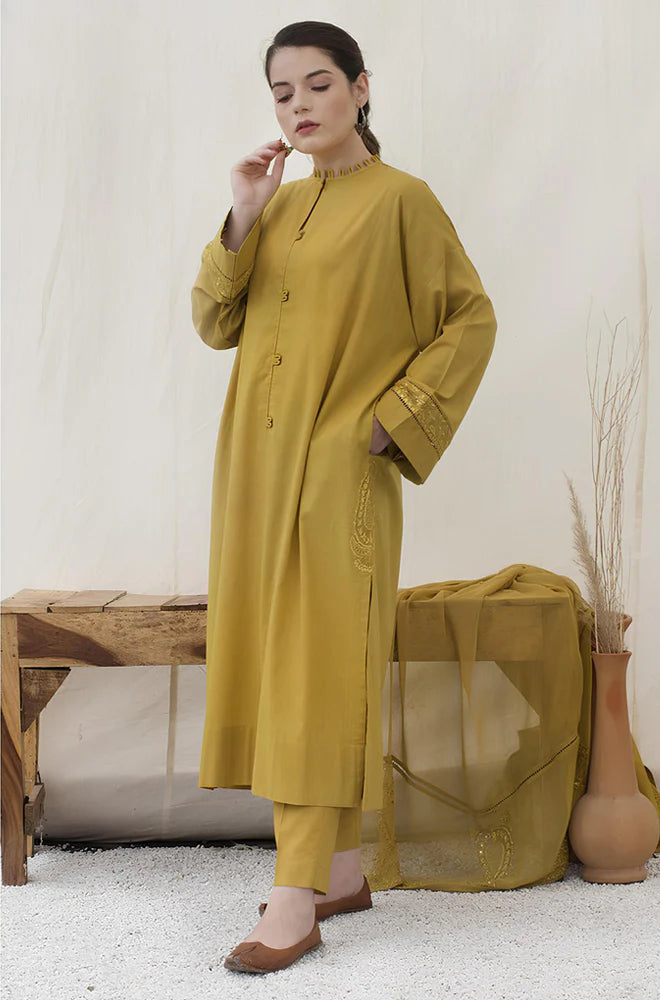 RT862-SUMMER 3PC Lawn Embroidered Shirt With Chiffon Embroidered Dupatta