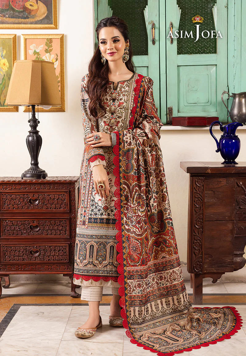 RT1263-Asim Jofa - Winter 3PC Karandi Digital Print Dress