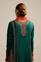 RT1239-Hussain Rehan - Winter 3PC Dhanak Embroidered Suit