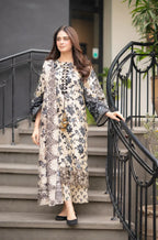 RT1253-Sapphire - Winter 3PC Karandi Digital Print Dress