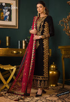 RT1207-Asim jofa Embroidered Velvet Winter 3piece suit