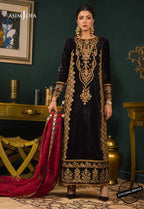 RT1207-Asim jofa Embroidered Velvet Winter 3piece suit