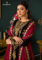 RT1207-Asim jofa Embroidered Velvet Winter 3piece suit