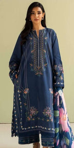 RT921-SUMMER-3 Piece Unstitched Digital Printed Lawn Suit - Digital Printed Silk Dupatta