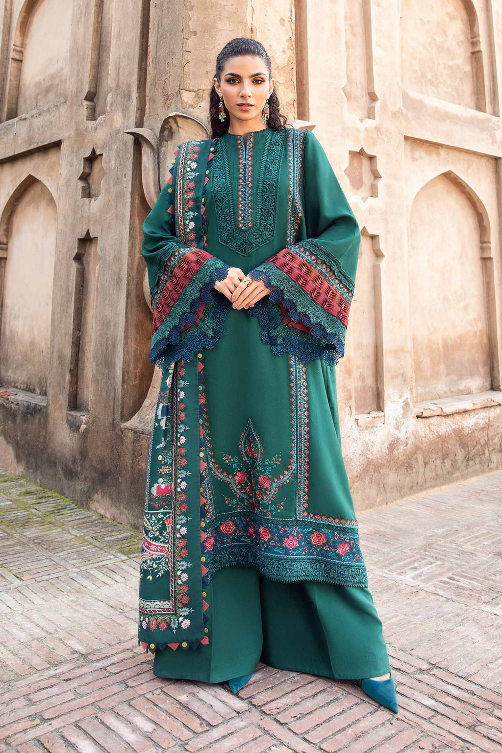 RT1229-Maria.b - Winter 3PC Dhanak Embroidered Suit