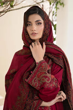 RT1213-3PC KhaddarWinter Embroidered Suit with Printed Wool Shawl