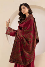 RT1213-3PC KhaddarWinter Embroidered Suit with Printed Wool Shawl