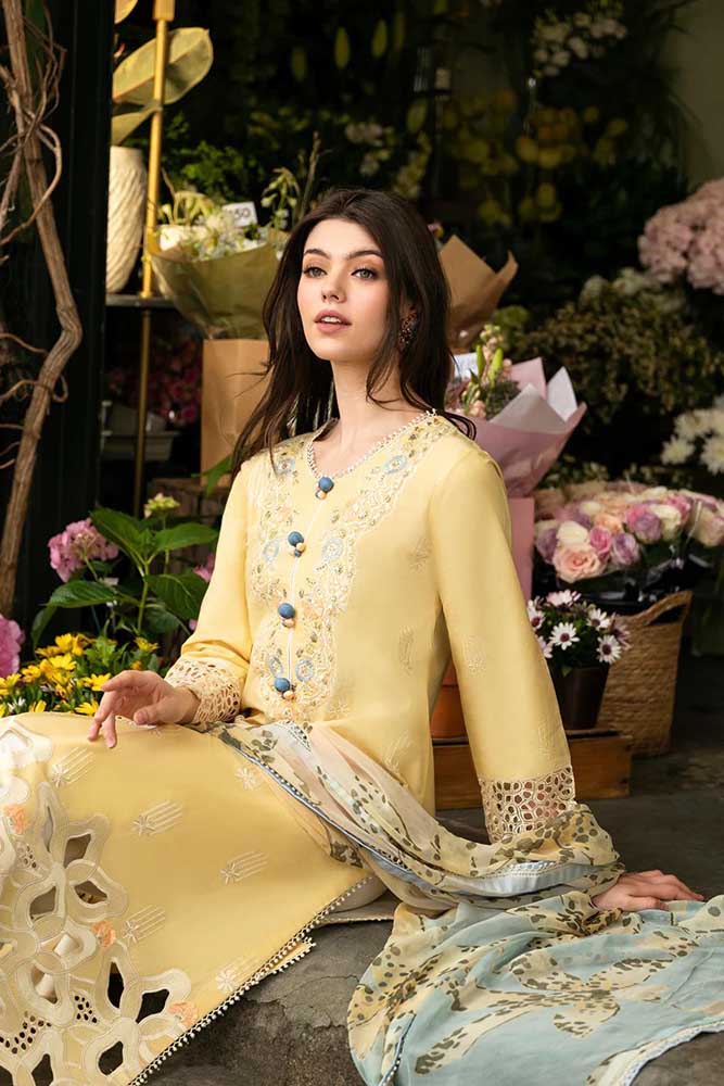 RT1326-Mushaq - Summer 3PC Lawn Chikenkari Embroidered Shirt