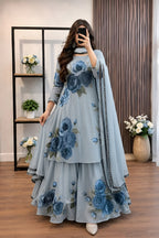 RT1351-RIWAJTann - 3 piece Lawn frock style Printed suit